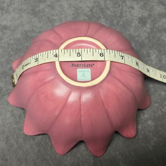 PartyLite Pink Asian Persuasion Lotus Flower Decorative Multi Use Bowl Floral - Picture 11 of 13